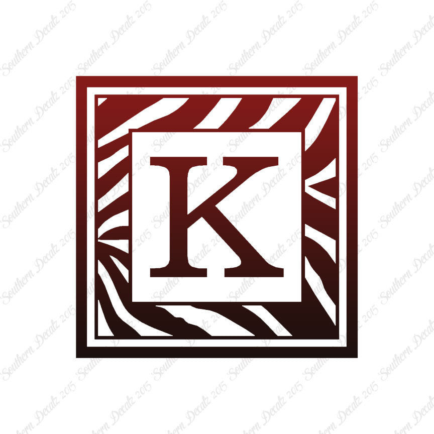 Zebra Decorative K Initial