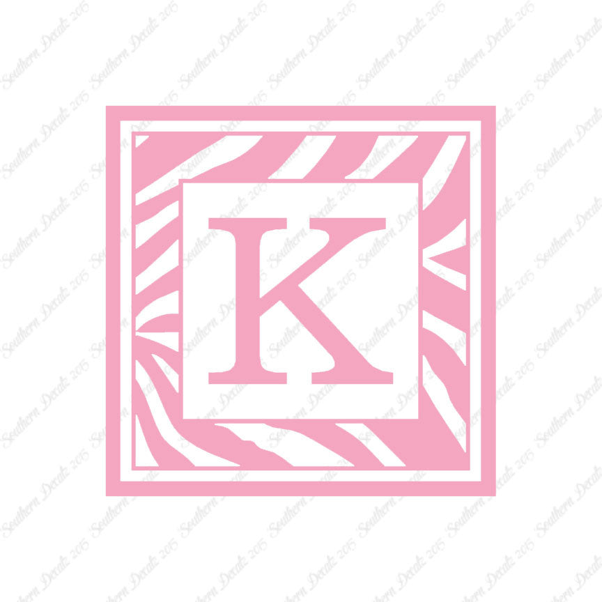 Zebra Decorative K Initial