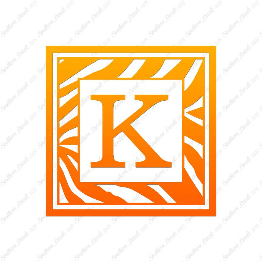 Zebra Decorative K Initial