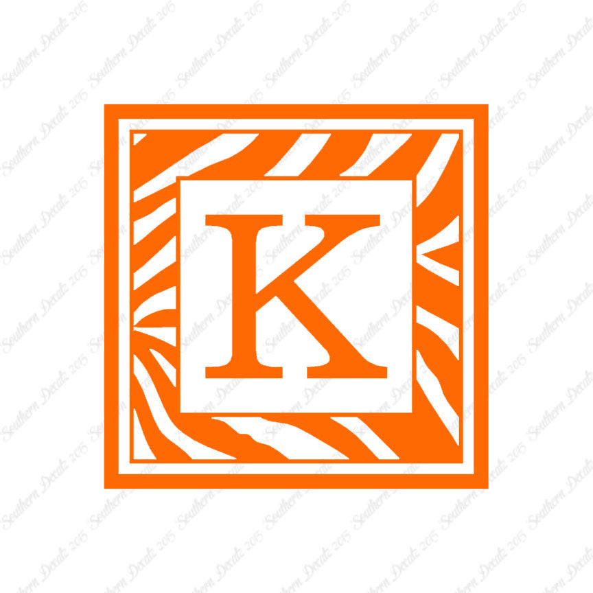 Zebra Decorative K Initial