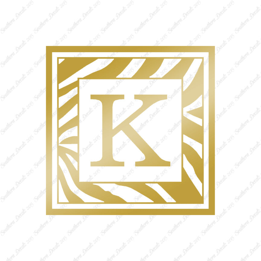 Zebra Decorative K Initial