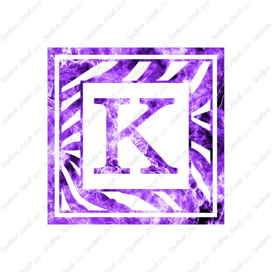 Zebra Decorative K Initial