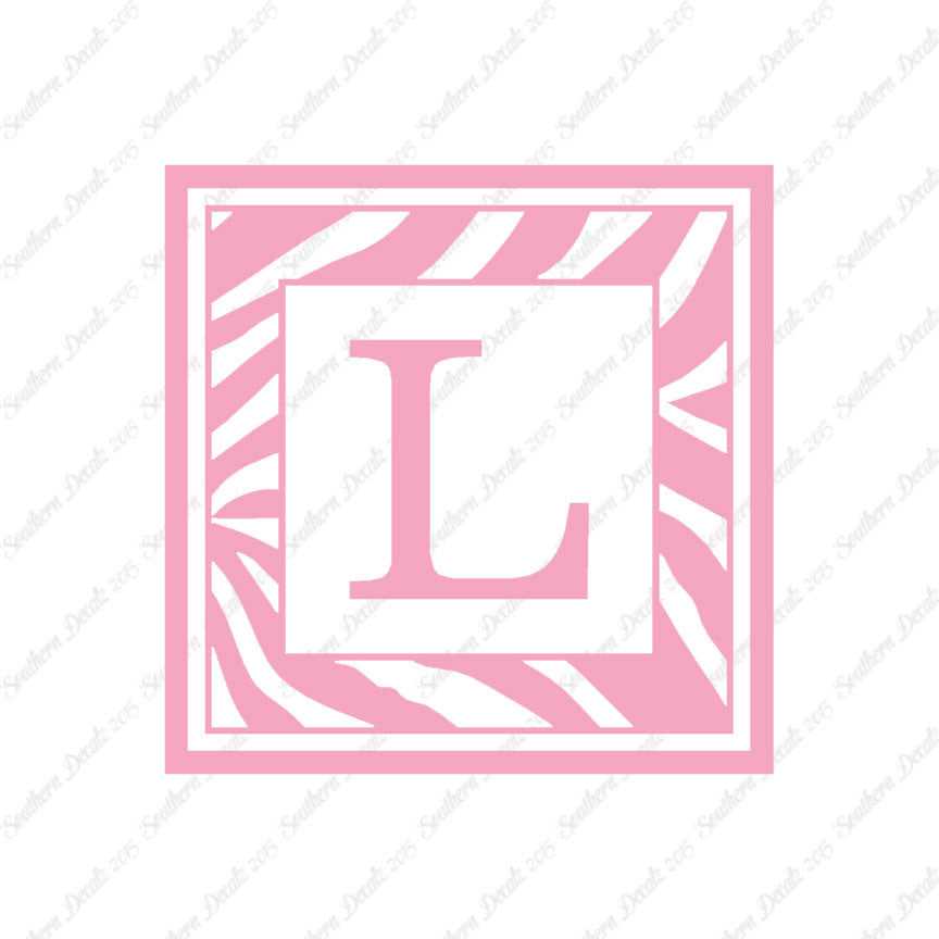 Zebra Decorative L Initial