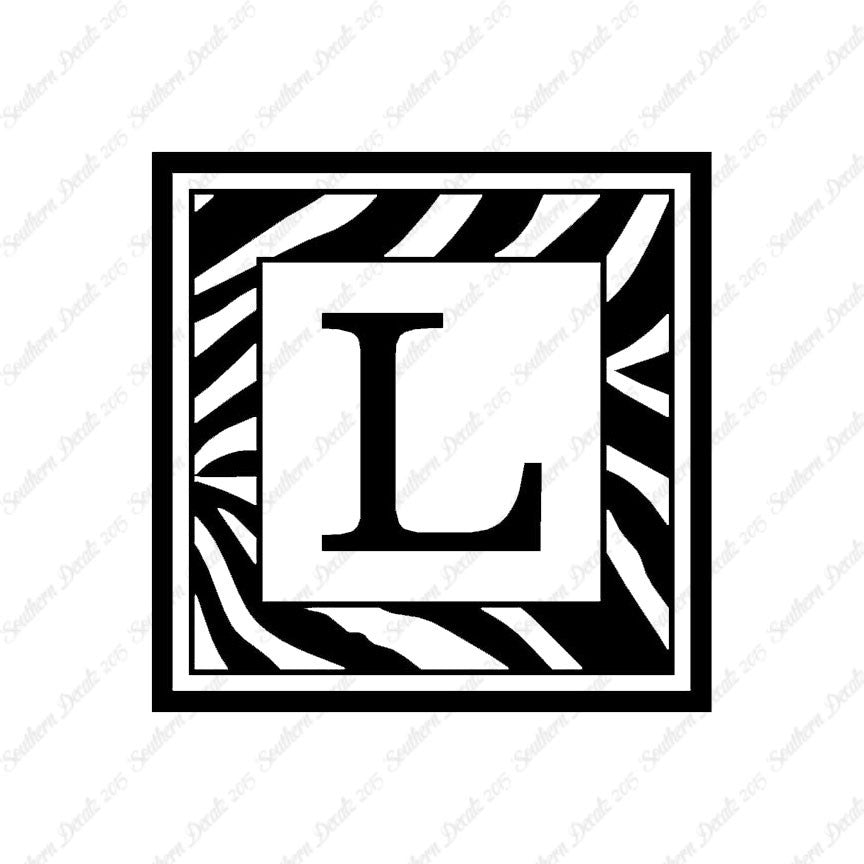 Zebra Decorative L Initial