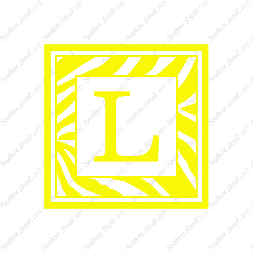 Zebra Decorative L Initial