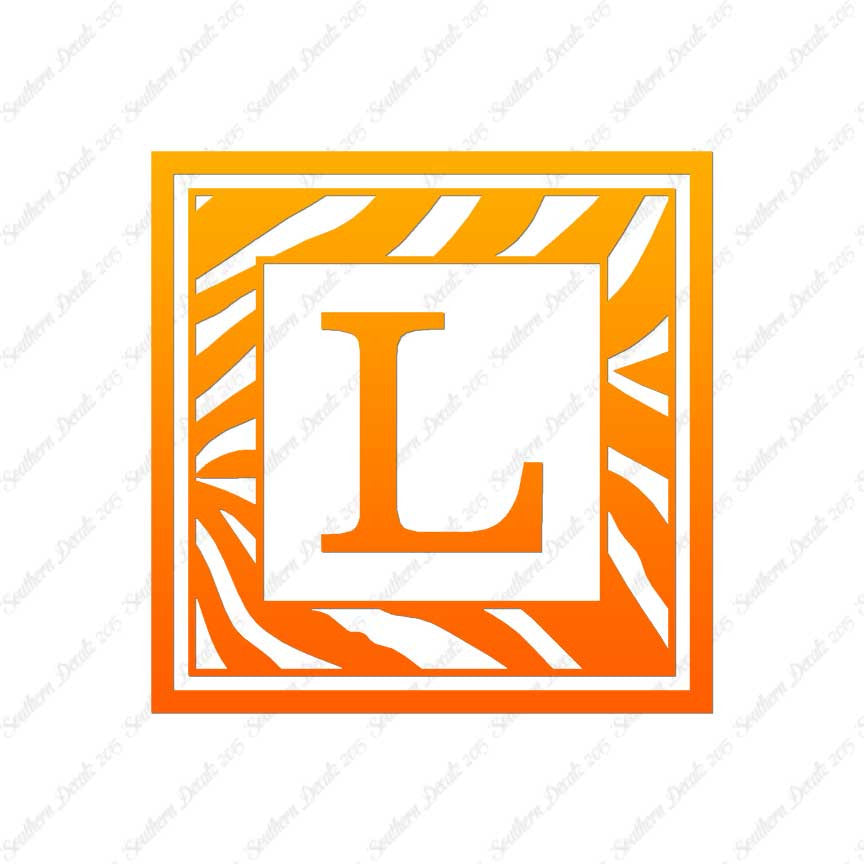 Zebra Decorative L Initial