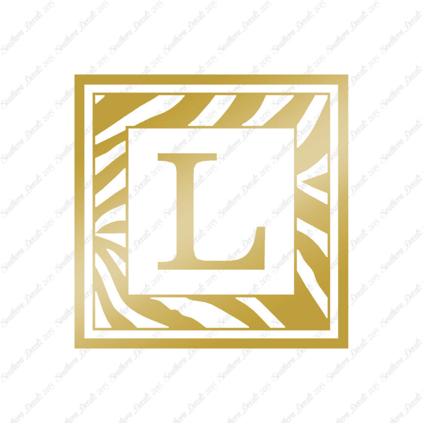 Zebra Decorative L Initial