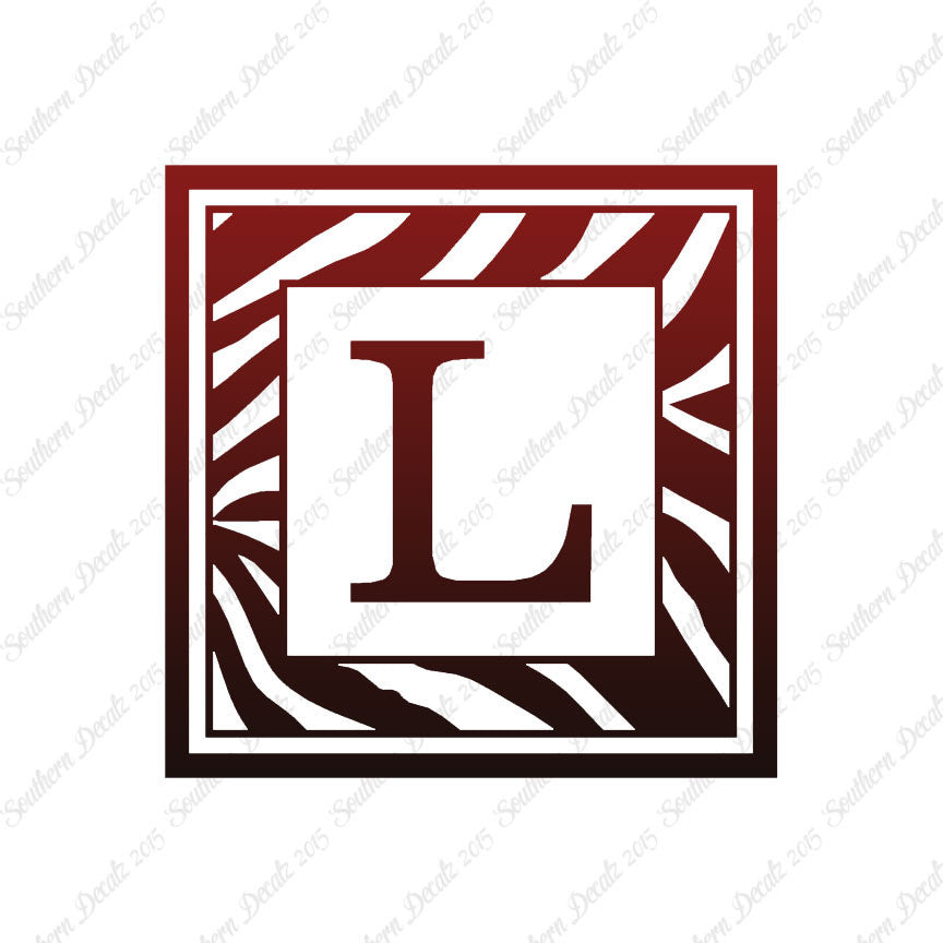 Zebra Decorative L Initial