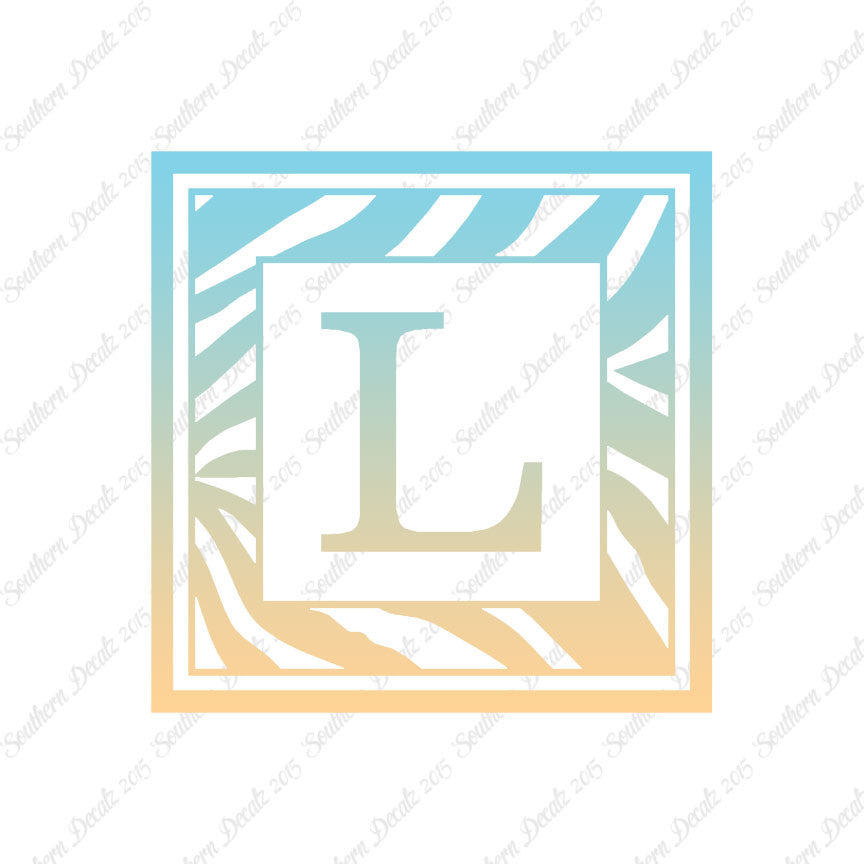 Zebra Decorative L Initial