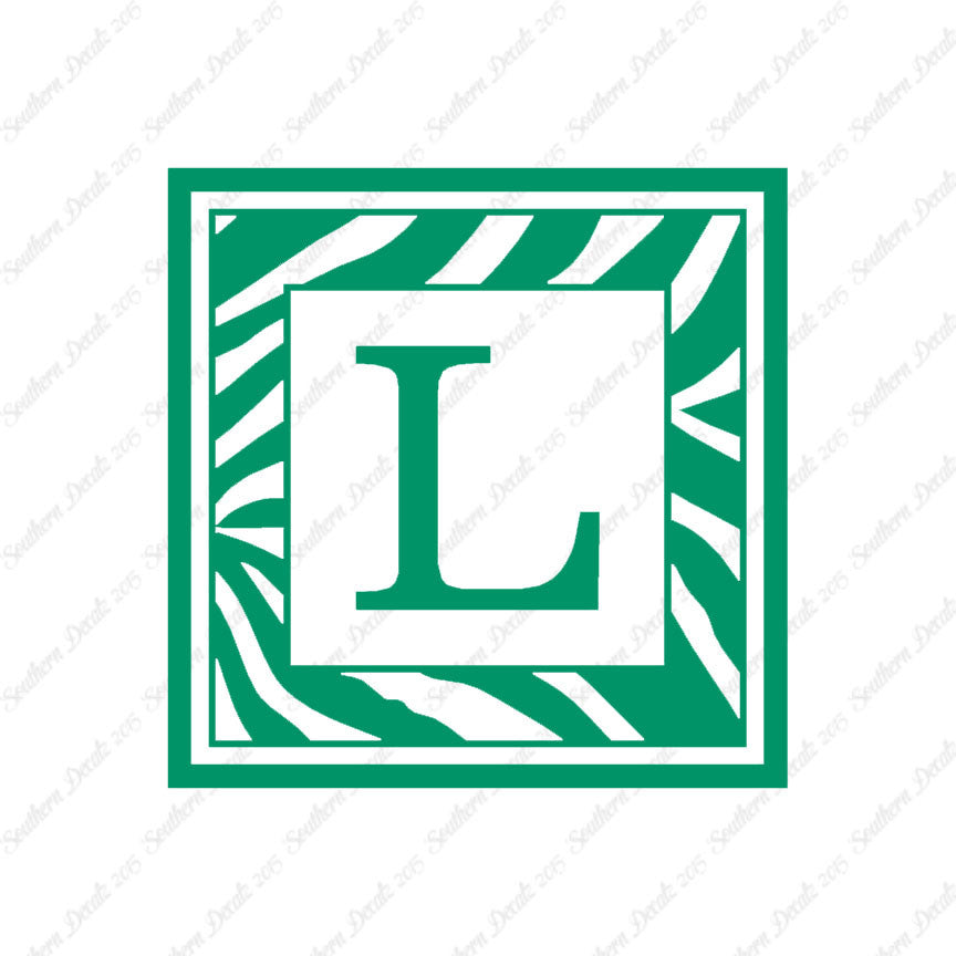 Zebra Decorative L Initial