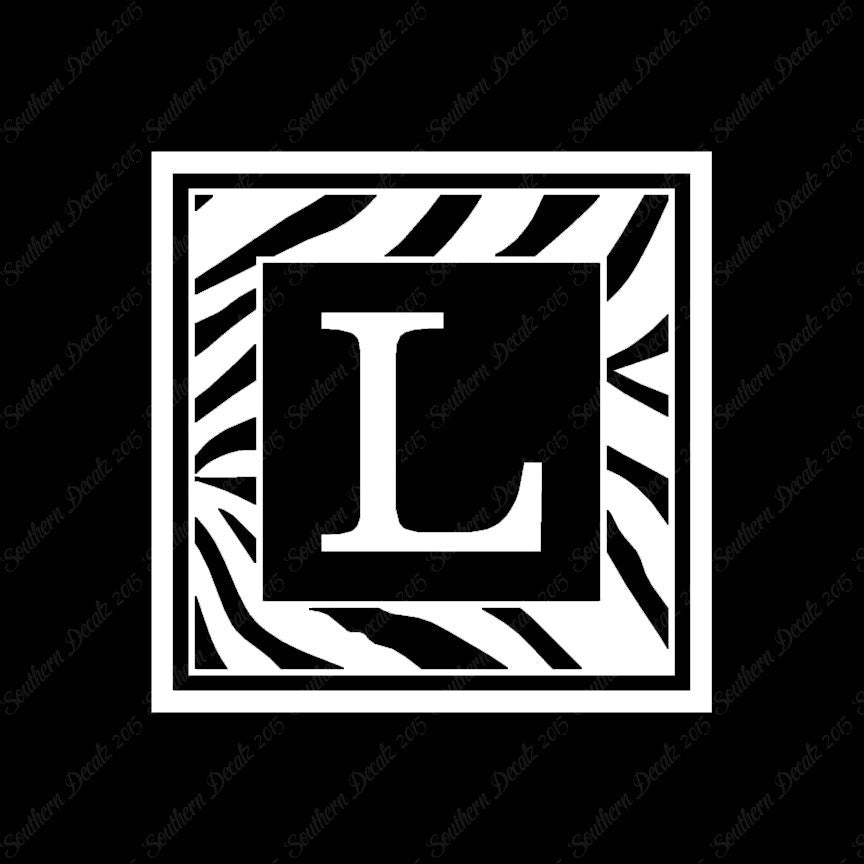 Zebra Decorative L Initial