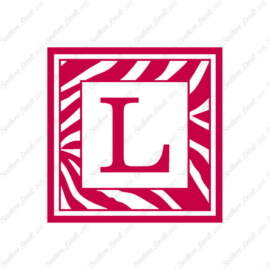 Zebra Decorative L Initial