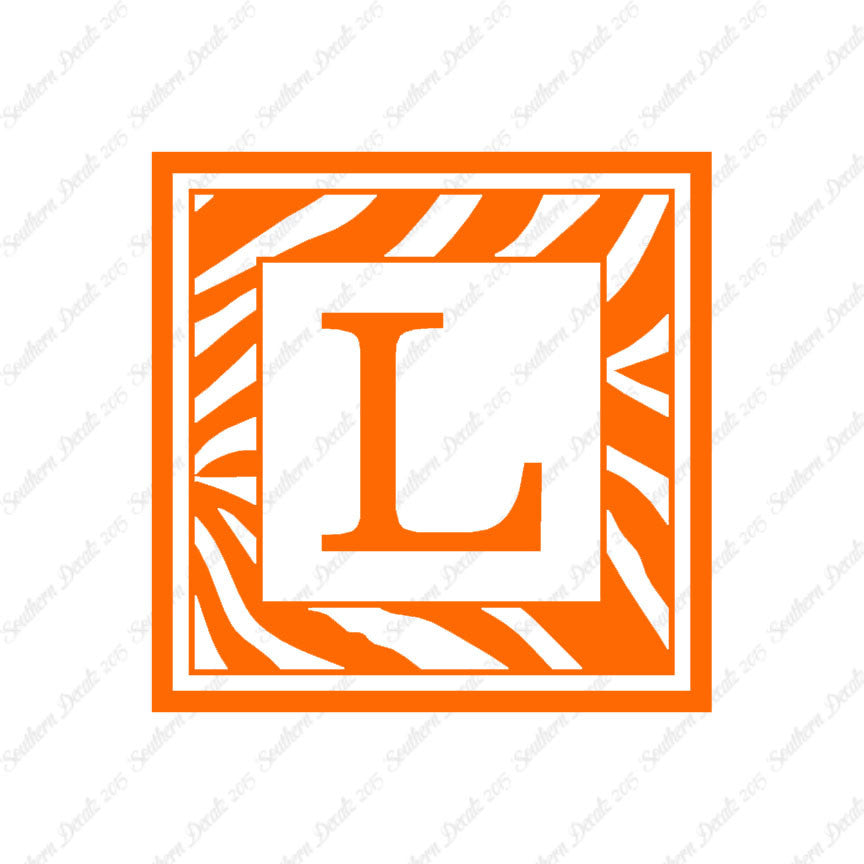 Zebra Decorative L Initial