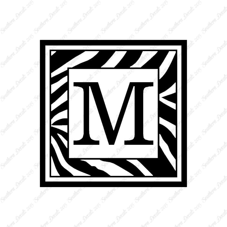 Zebra Decorative M Initial