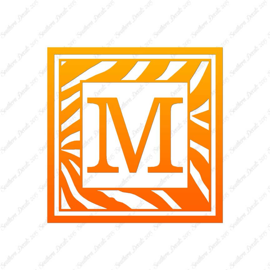 Zebra Decorative M Initial