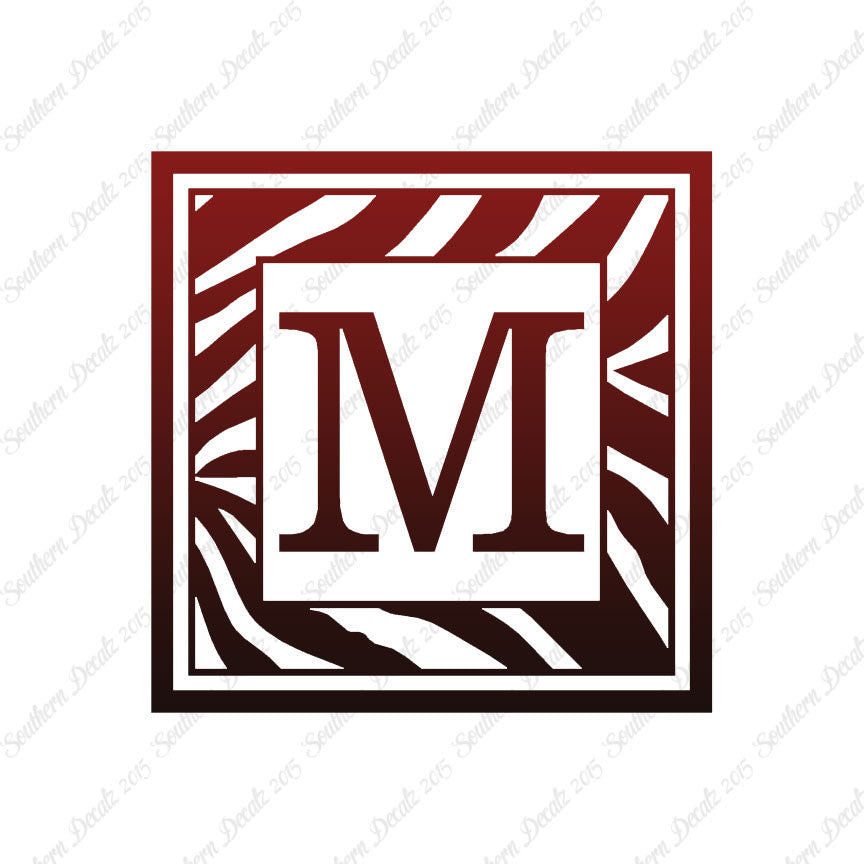 Zebra Decorative M Initial