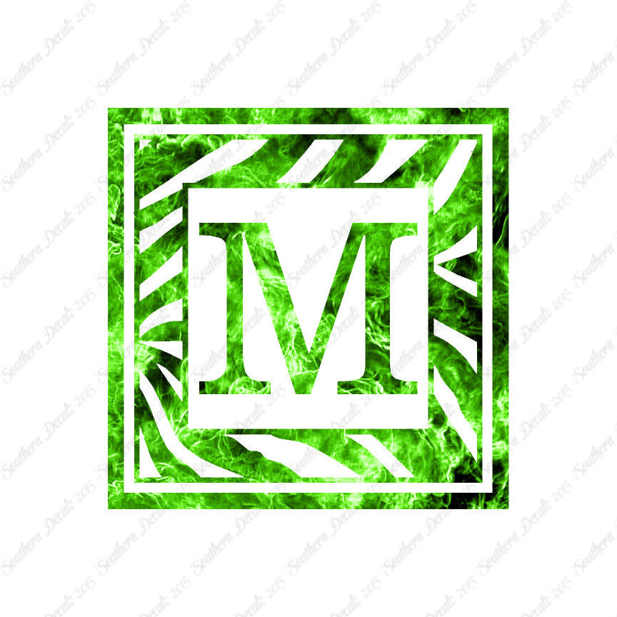 Zebra Decorative M Initial