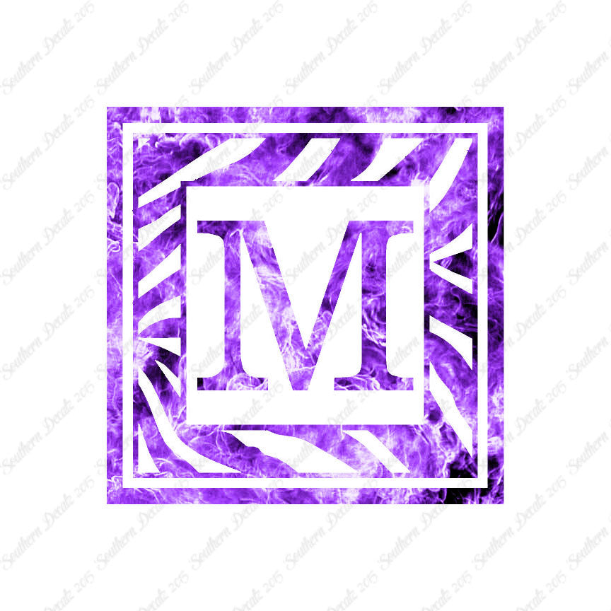 Zebra Decorative M Initial