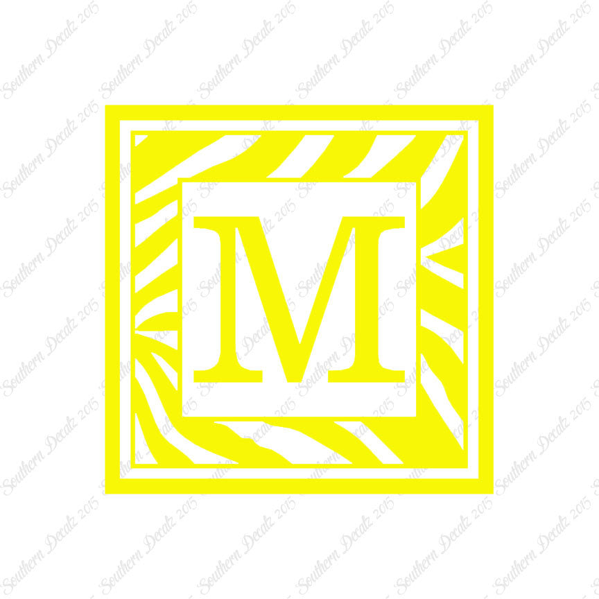 Zebra Decorative M Initial