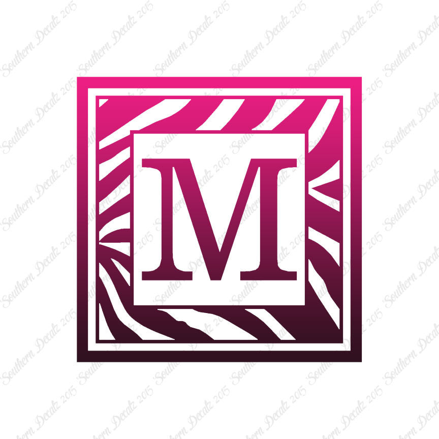 Zebra Decorative M Initial