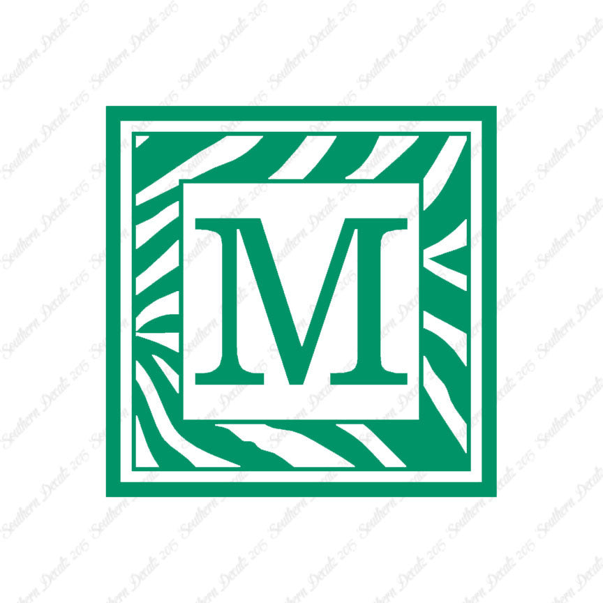 Zebra Decorative M Initial