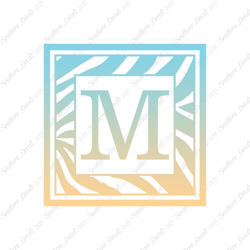 Zebra Decorative M Initial