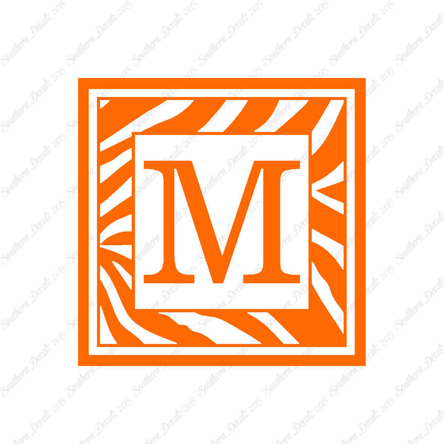 Zebra Decorative M Initial