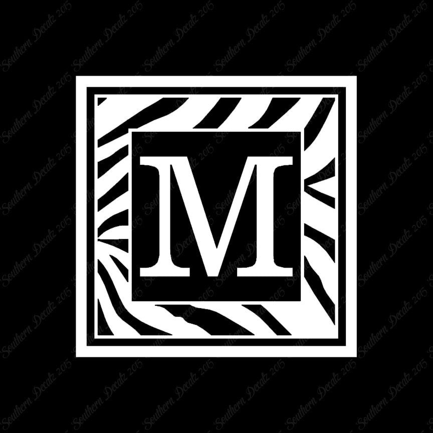 Zebra Decorative M Initial