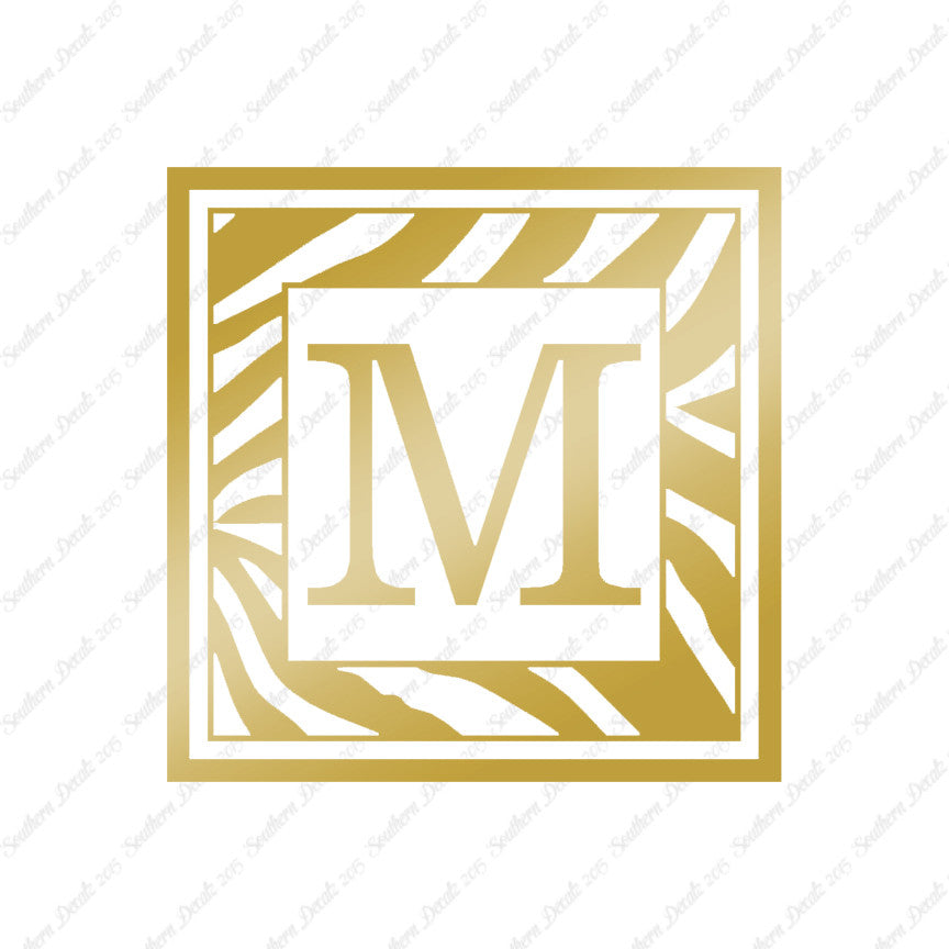 Zebra Decorative M Initial
