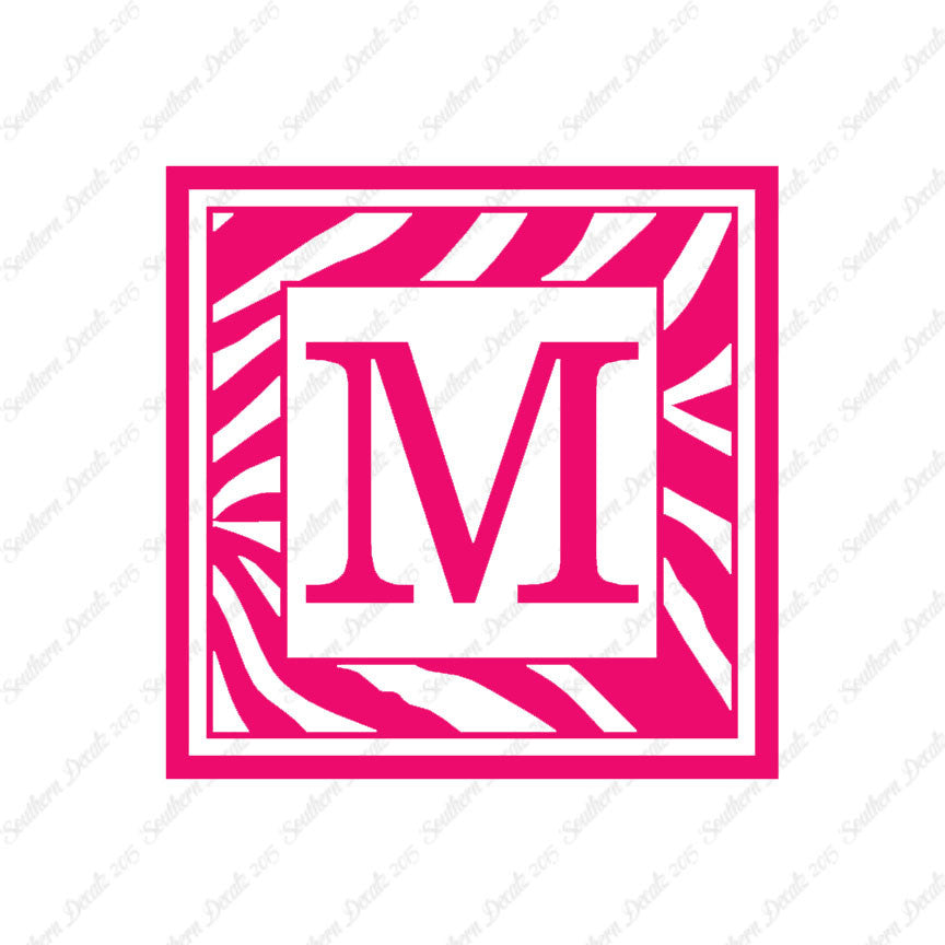 Zebra Decorative M Initial
