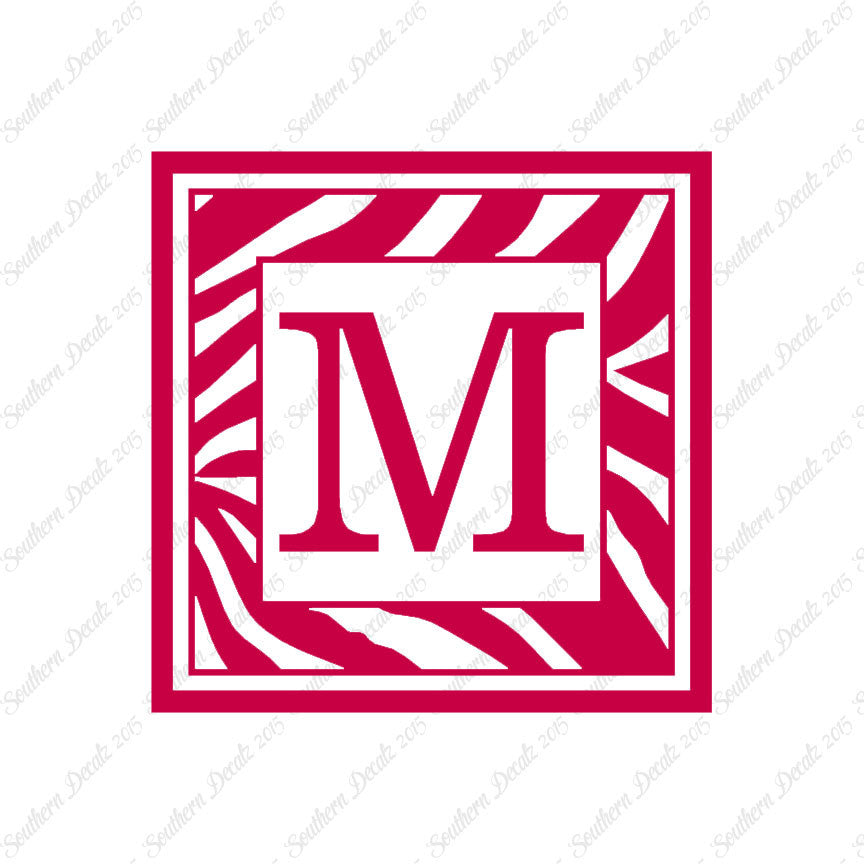 Zebra Decorative M Initial