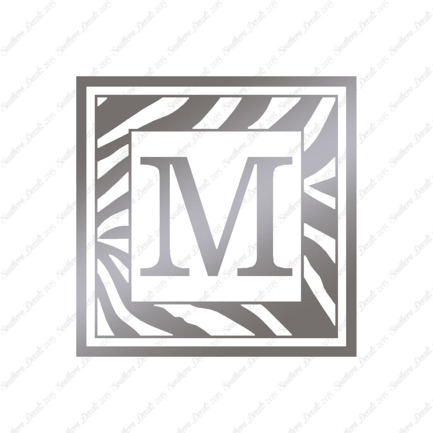 Zebra Decorative M Initial