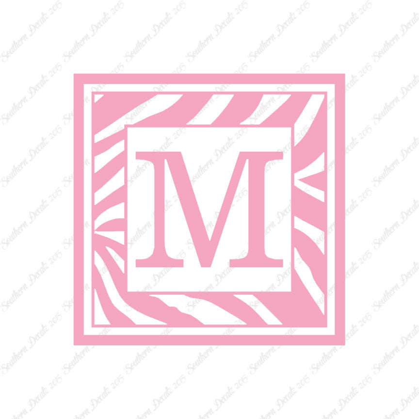 Zebra Decorative M Initial