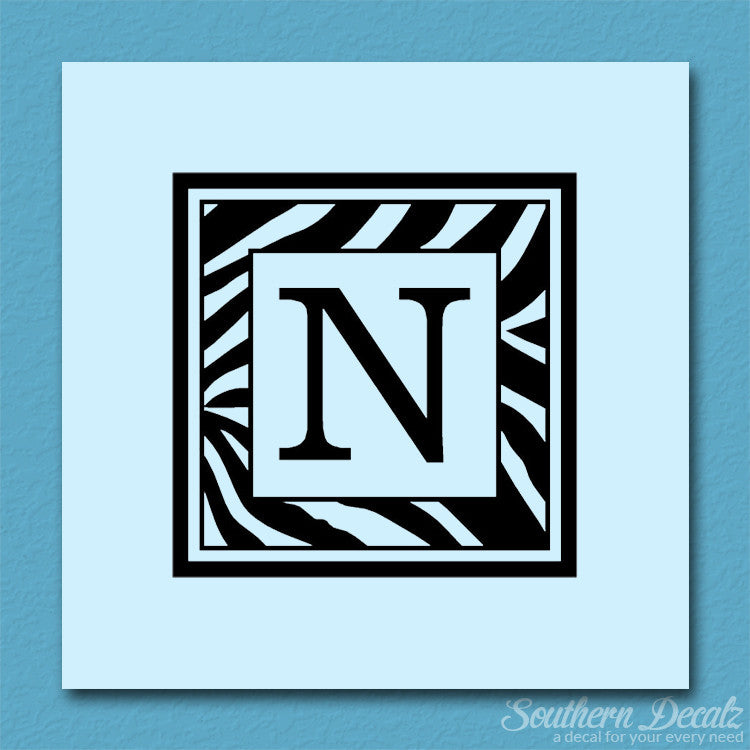 Zebra Decorative N Initial