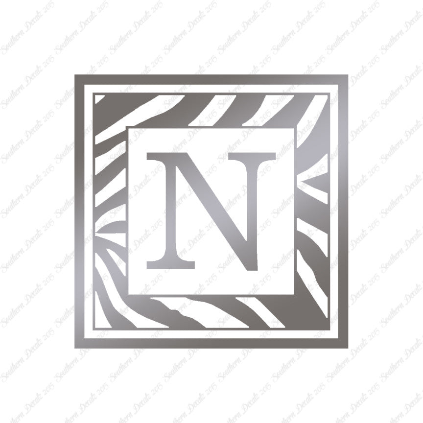Zebra Decorative N Initial