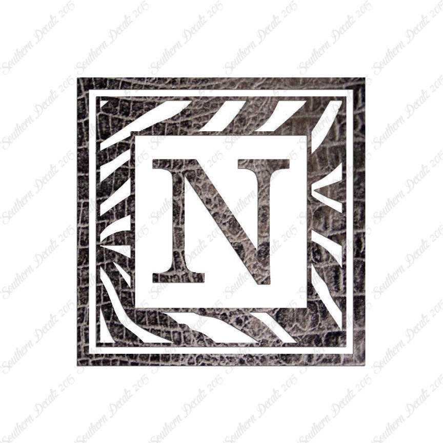 Zebra Decorative N Initial