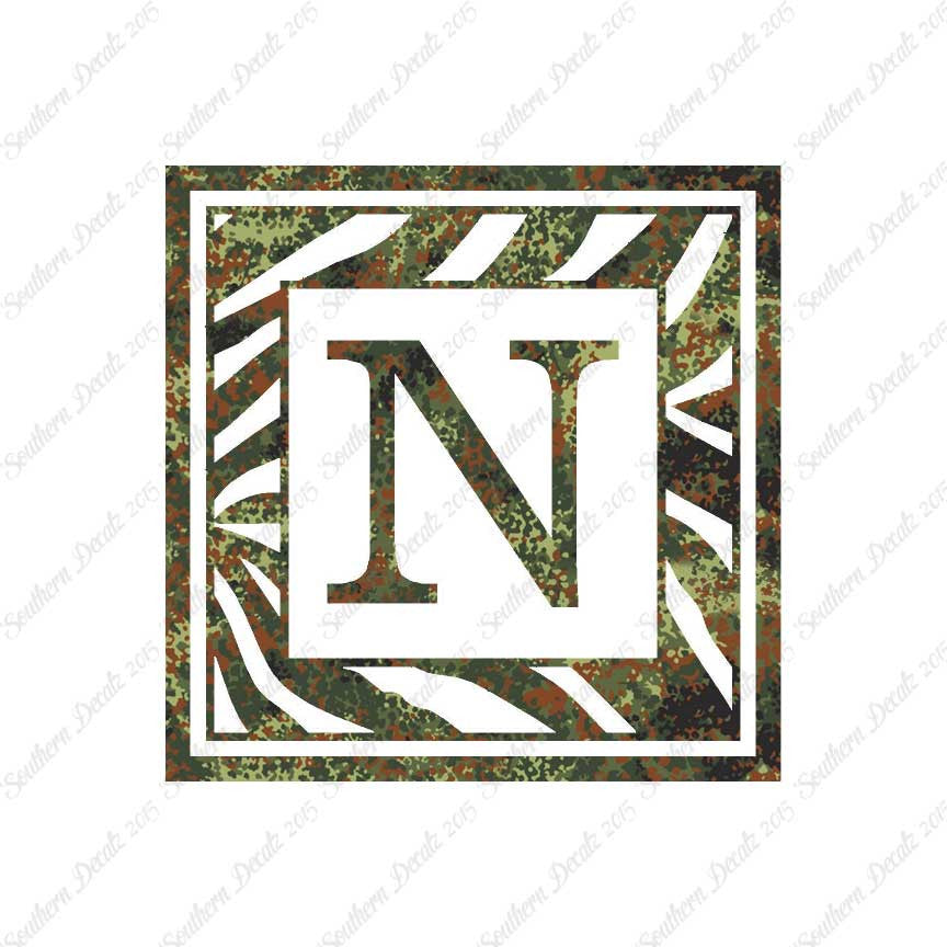 Zebra Decorative N Initial