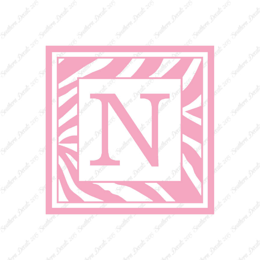 Zebra Decorative N Initial