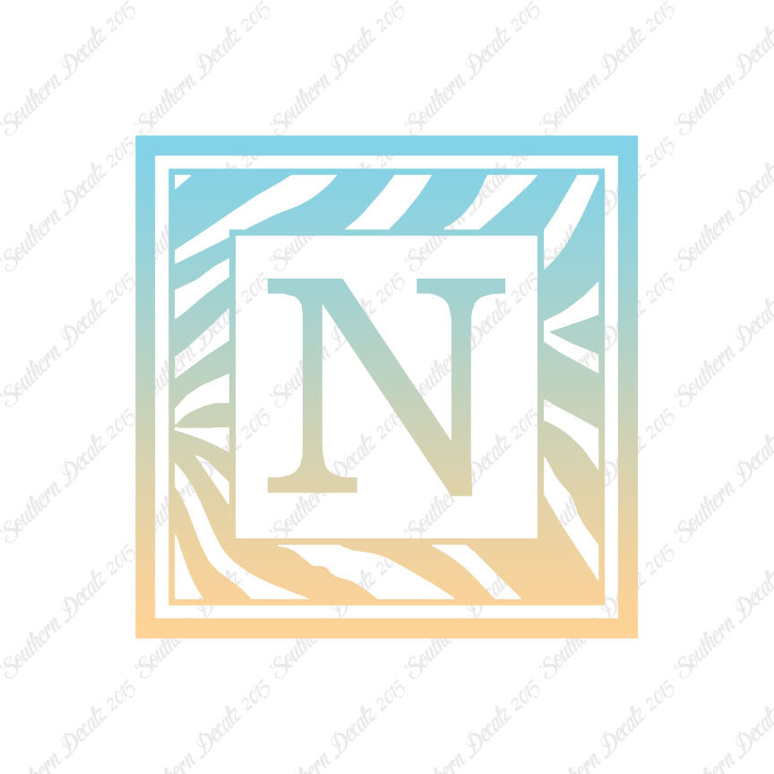 Zebra Decorative N Initial