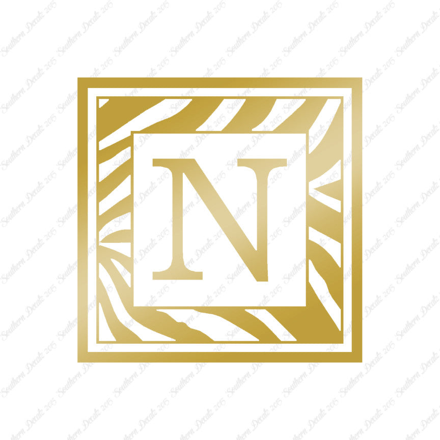 Zebra Decorative N Initial