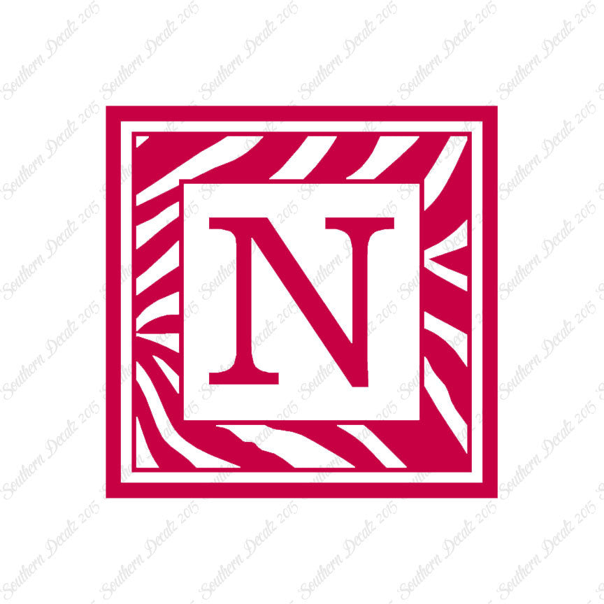 Zebra Decorative N Initial