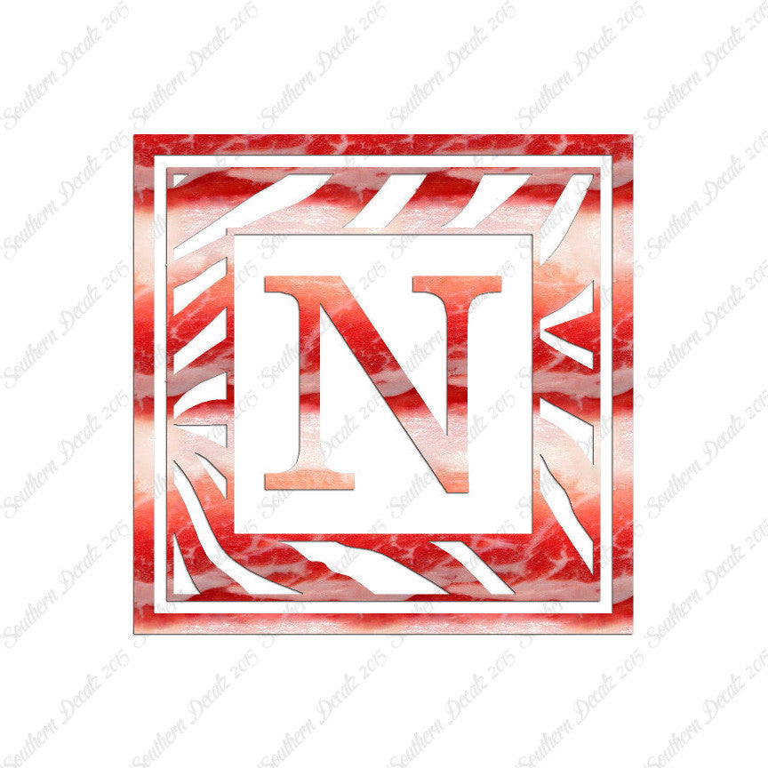 Zebra Decorative N Initial