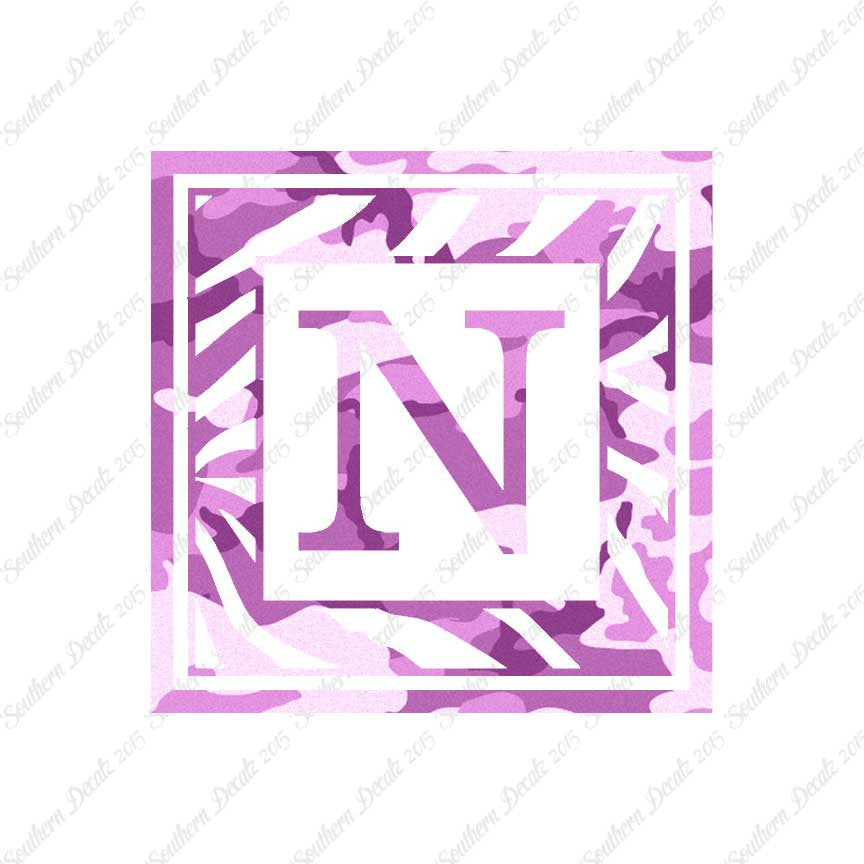 Zebra Decorative N Initial
