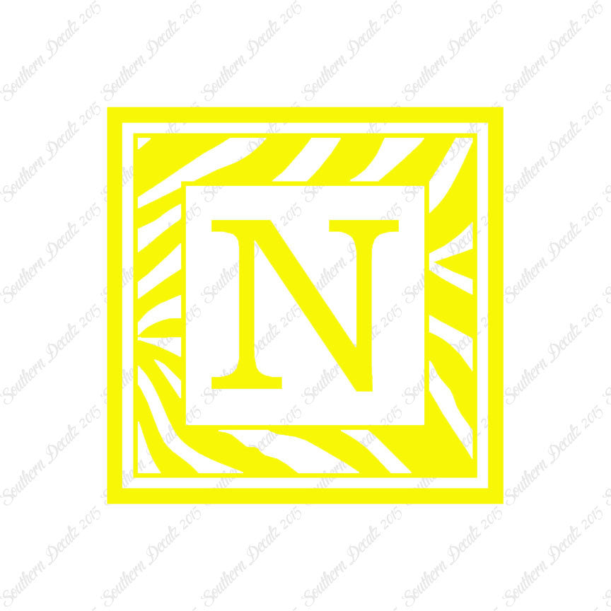 Zebra Decorative N Initial