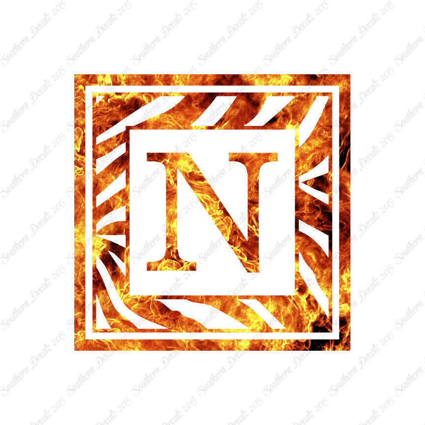 Zebra Decorative N Initial