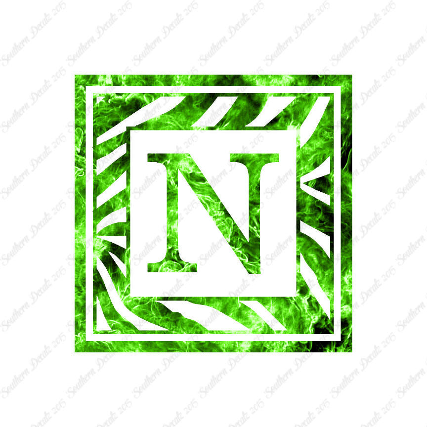 Zebra Decorative N Initial