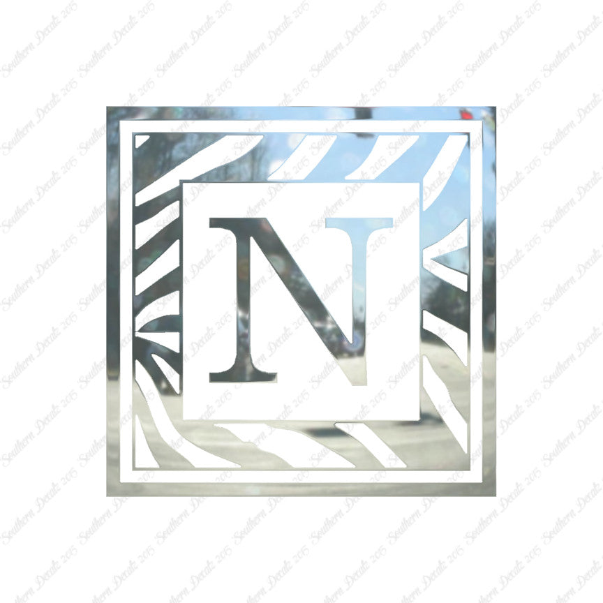 Zebra Decorative N Initial