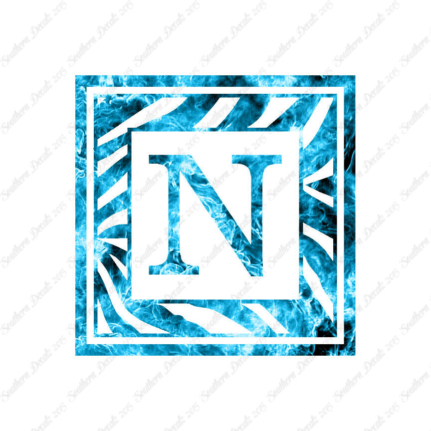 Zebra Decorative N Initial
