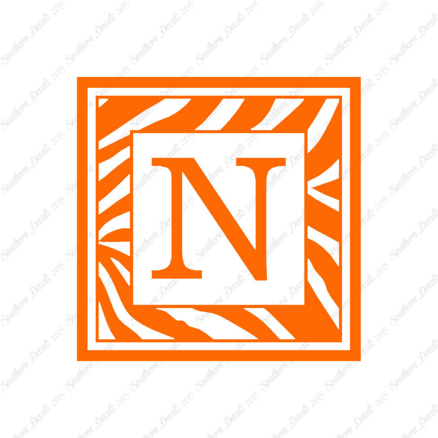 Zebra Decorative N Initial