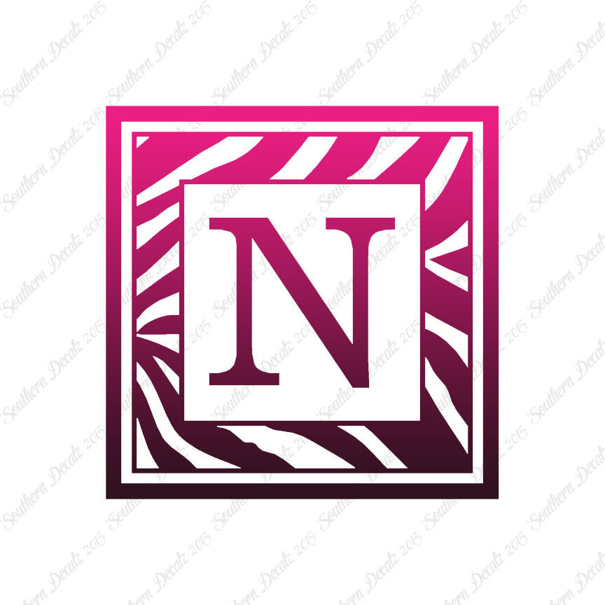 Zebra Decorative N Initial
